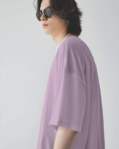 Lavender Drop Shoulder Oversize Unisex T-Shirt - The Nova India