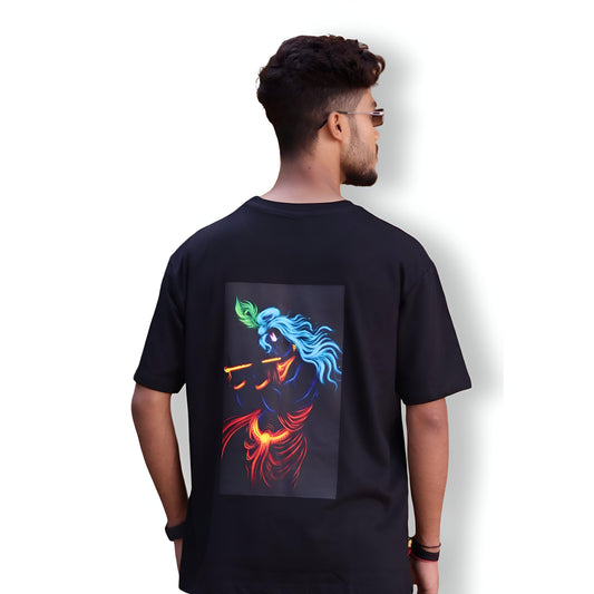 Lord Krishna Unisex Oversize T-shirt - The Nova India , krishna t , krsna t shirt , krsna tshirt , lord krishna tshirt , krishna tshirt ,anime merchandise india ,krishna printed t shirt , krishna printed shirt ,krishna printed shirts