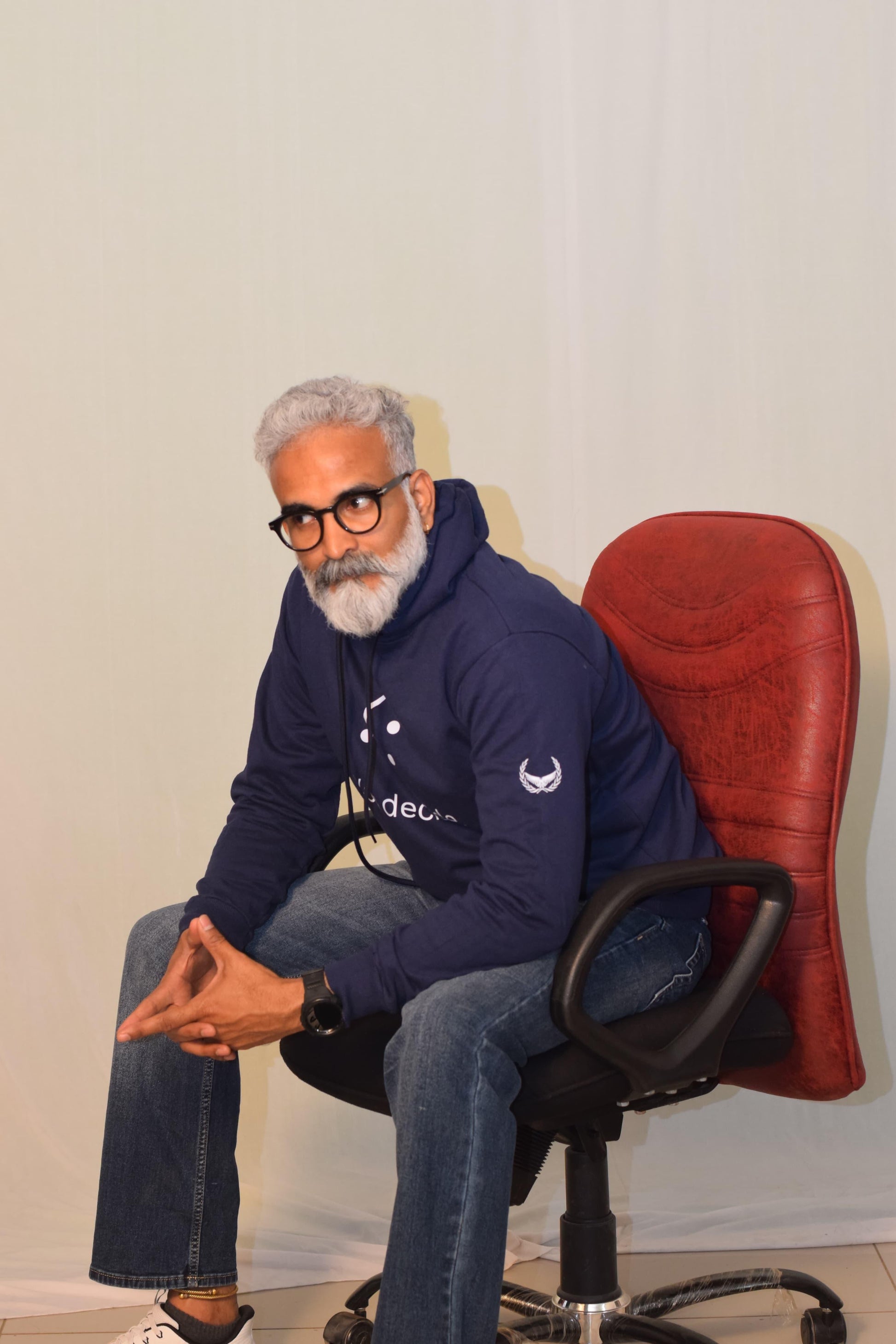 Bold Blue Printed Hoodie – Stand Out, Stay Cozy - The Nova India