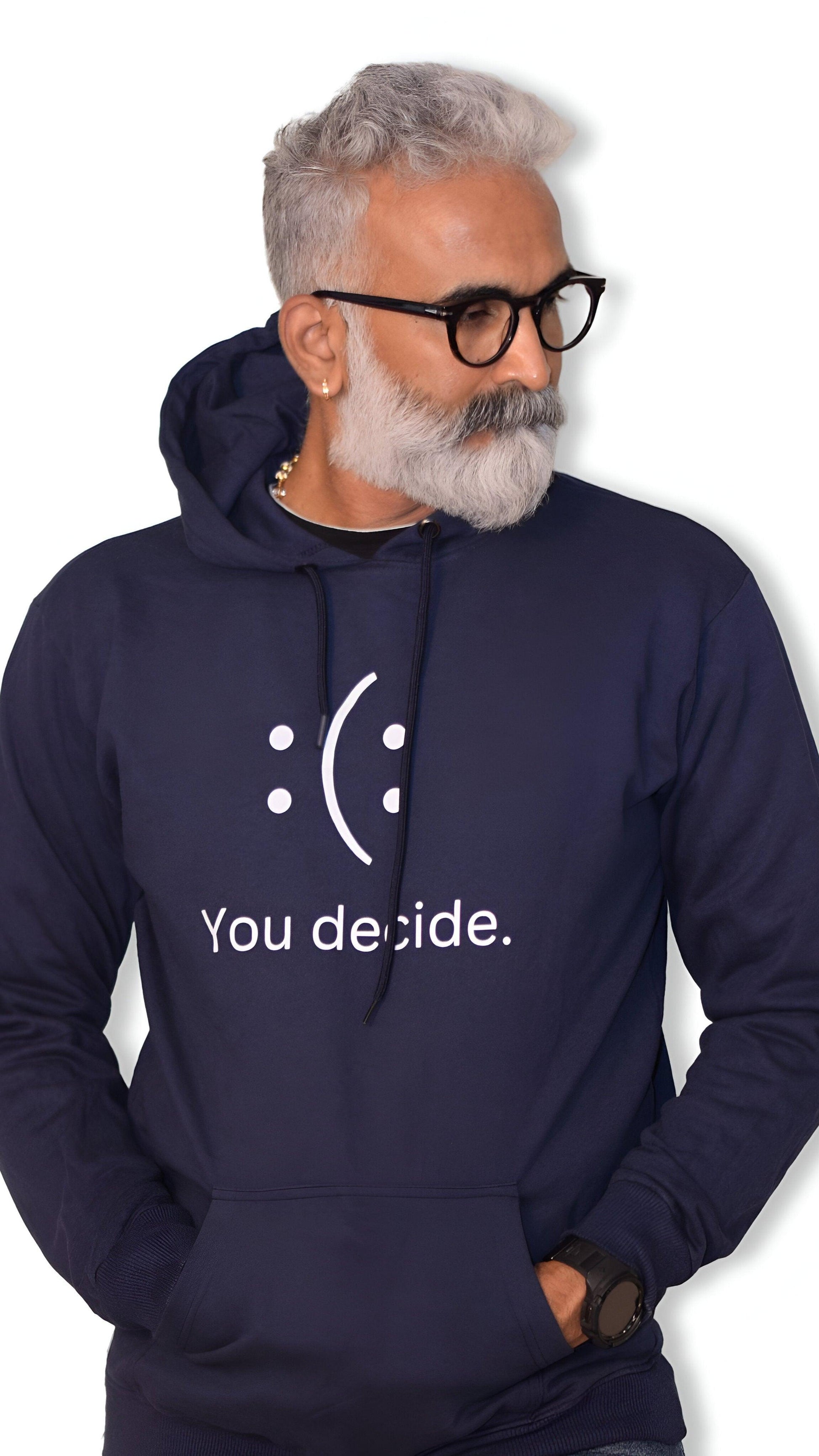 Bold Blue Printed Hoodie – Stand Out, Stay Cozy - The Nova India